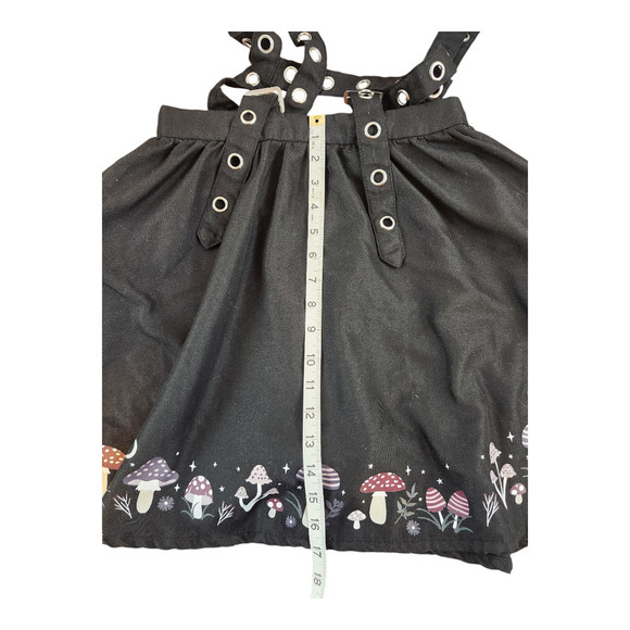 HotTopics sz small Mushroom border grommet suspender skirt black goth grudge - Picture 12 of 14